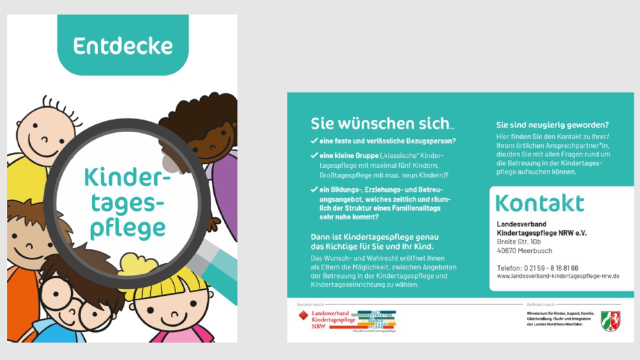 Ansicht Postkarte Entdecke Kindertagespflege neu