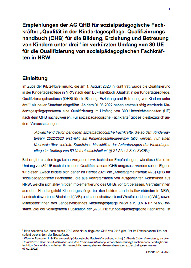 Titelbild AG QHB sozpäd. FK